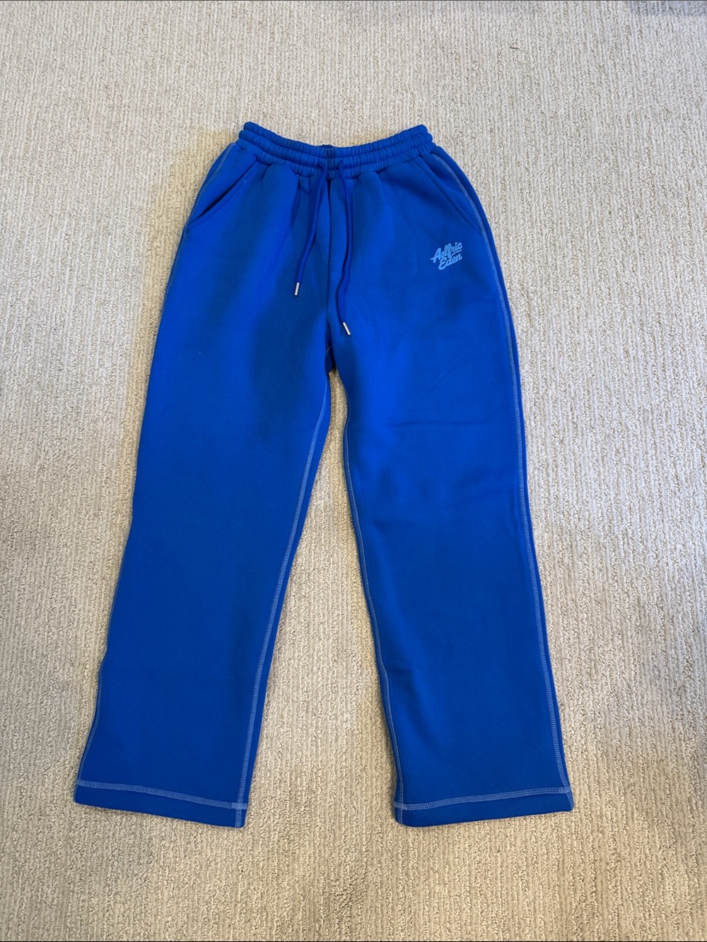 Aelfric Eden Royal Blue Fleece Wide Leg Sweatpants